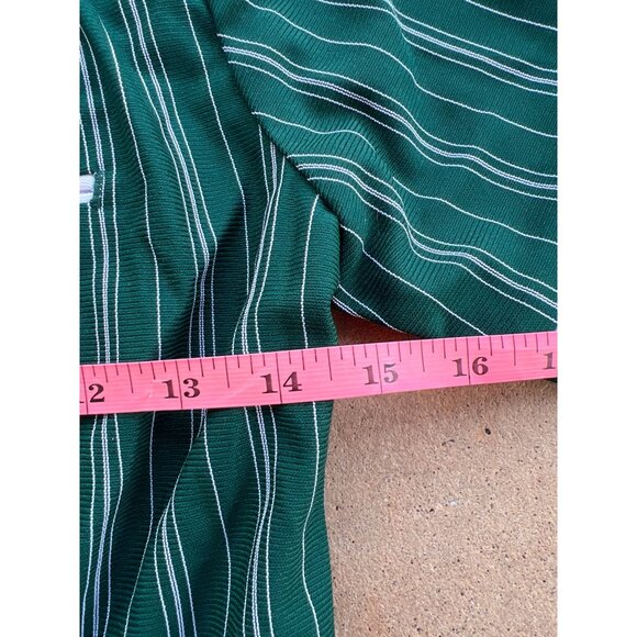 Vintage 1980's McDonalds Green Striped Button-Up Uniform Shirt Size S Y3 - Picture 4 of 5